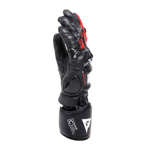 Dainese Druid 4 Leather Gloves Black / Lava Red / White