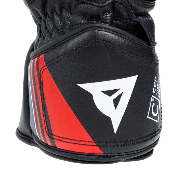 Dainese Druid 4 Leather Gloves Black / Lava Red / White