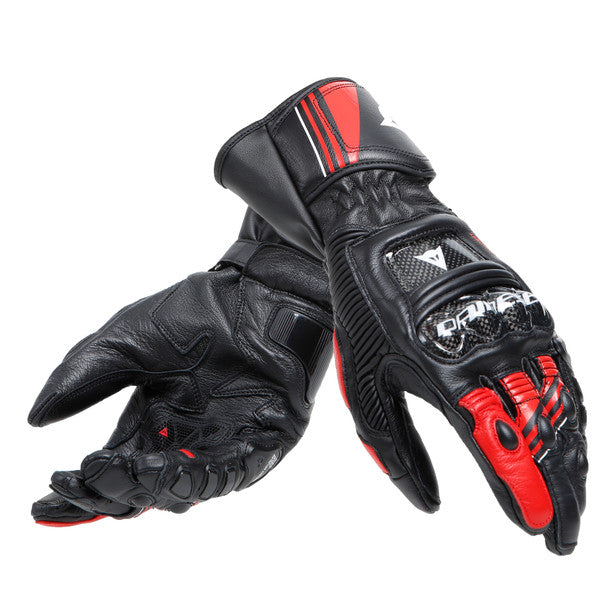 Dainese Druid 4 Leather Gloves Black / Lava Red / White