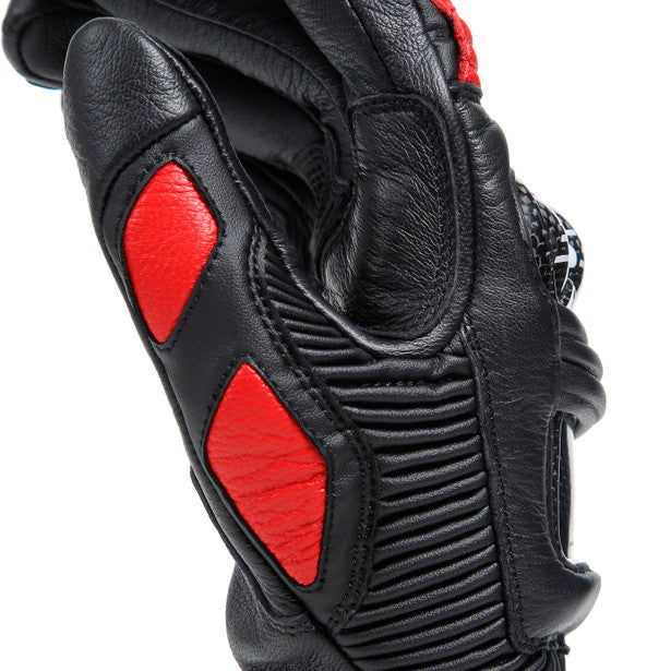 Dainese Druid 4 Leather Gloves Black / Lava Red / White