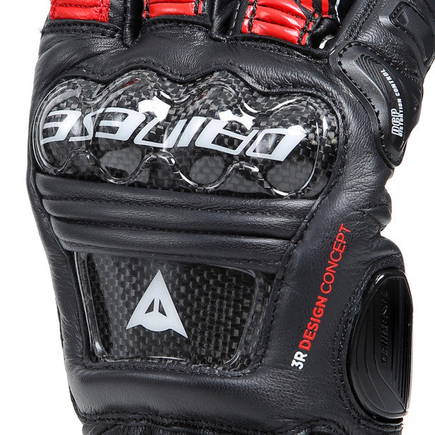 Dainese Druid 4 Leather Gloves Black / Lava Red / White