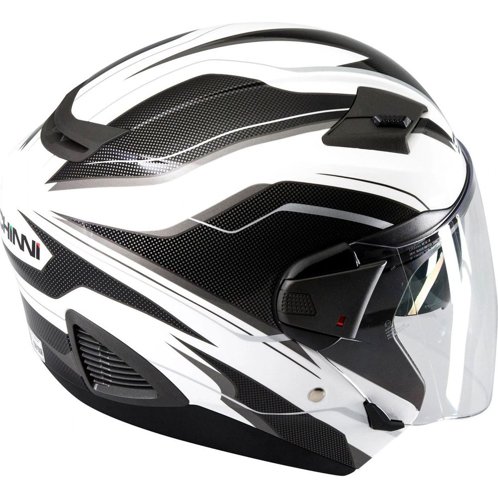 Duchinni D205 Open Face Helmet White / Carbon  - FREE UK Shipping, FREE 365 Day Returns | Moto Central