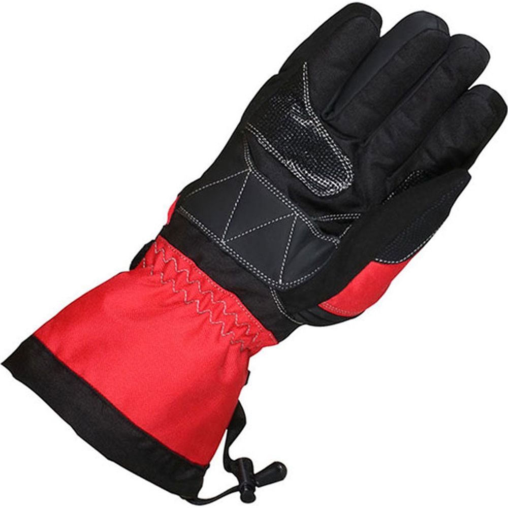 Duchinni Yukon Leather / Textile Gloves Black / Red - FREE UK Shipping, FREE 365 Day Returns | Moto Central