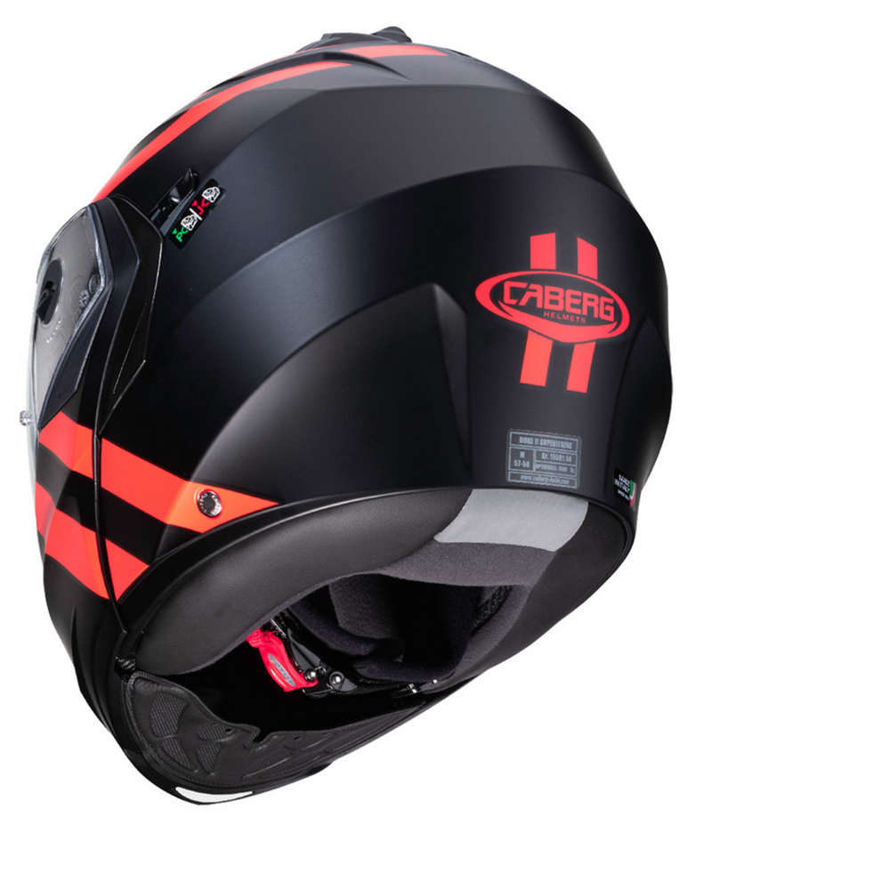 Caberg Duke 2 Super Legend Flip-Up Helmet Matt Black / Fluo Red - FREE UK Shipping, FREE 365 Day Returns | Moto Central