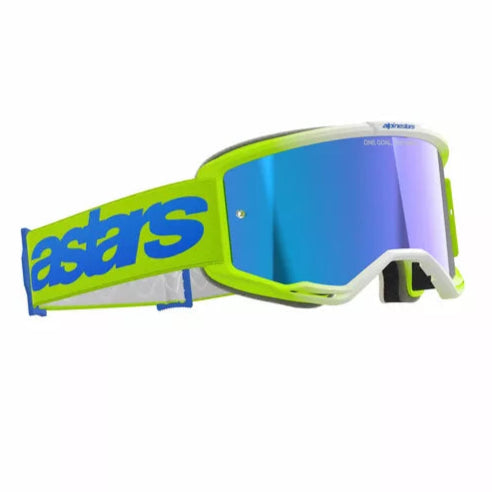 Alpinestars Vision 5 Blaze Goggles Yellow / Blue / Mirror Blue - FREE UK Shipping, FREE 365 Day Returns | Moto Central