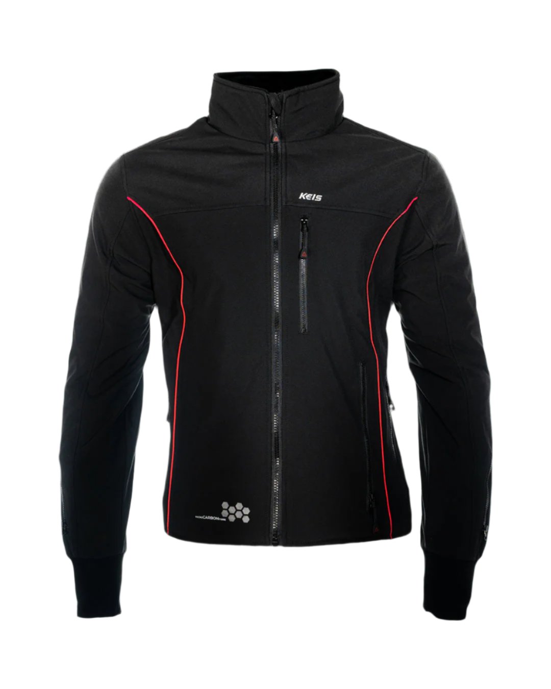 Keis J501RP Premium Heated Jacket Black / Red - FREE UK Shipping, FREE 365 Day Returns | Moto Central