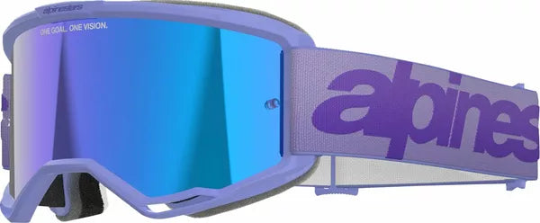 Alpinestars Vision 5 Wordmark Goggles Purple / Mirror Blue - FREE UK Shipping, FREE 365 Day Returns | Moto Central