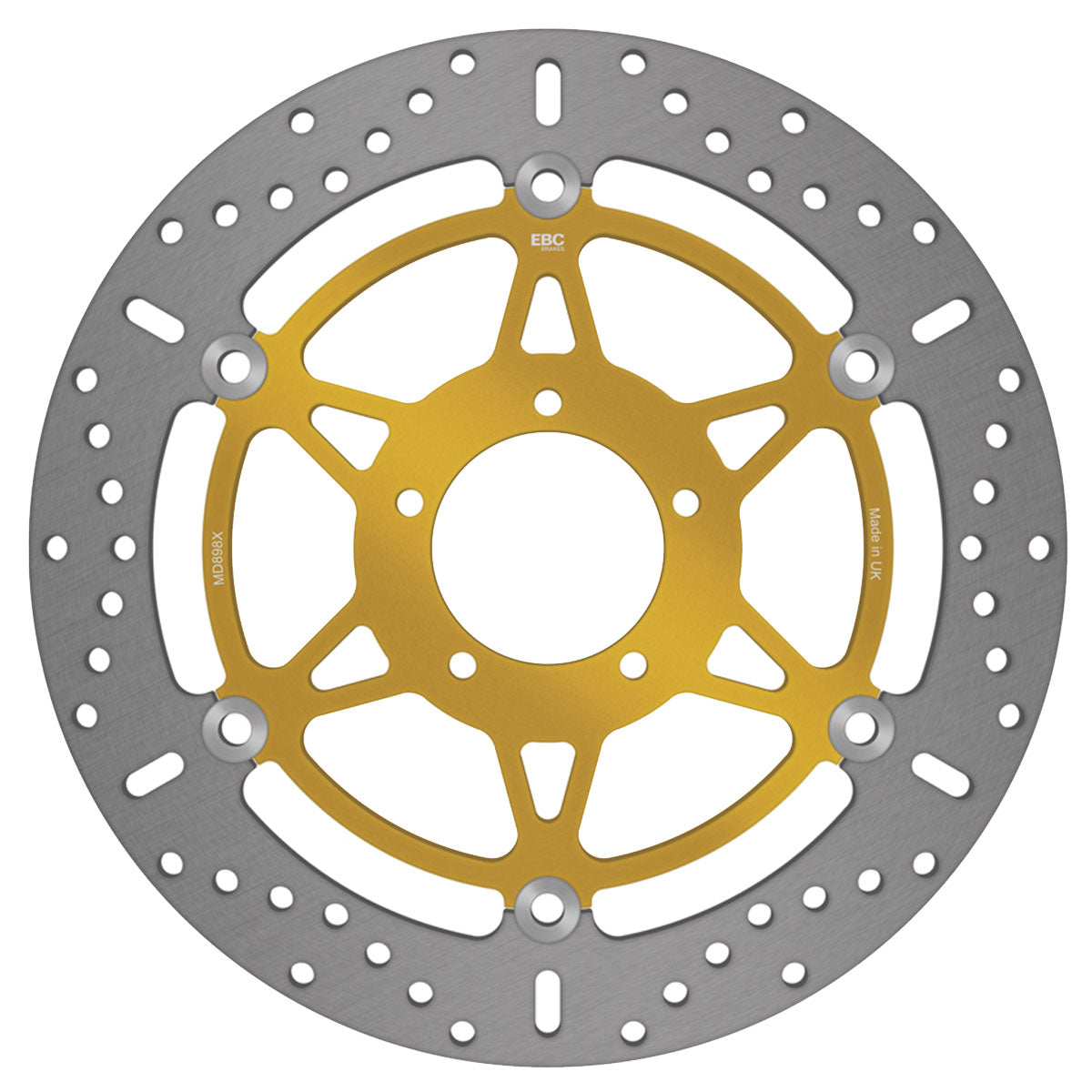 EBC MD898X Front Right Brake Disc Silver With Gold Hub - 320mm