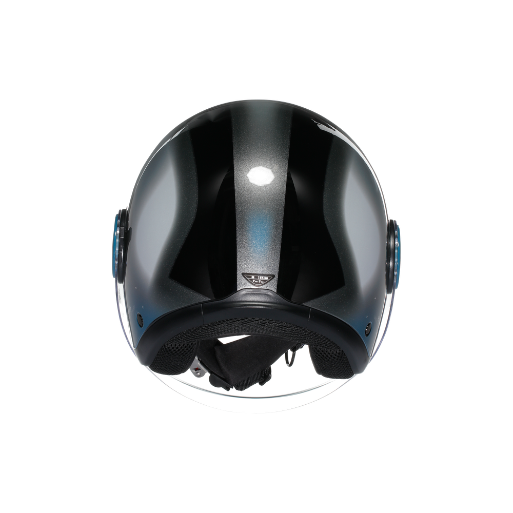 AGV Eteres Levanto Open Face Helmet Black / Silver / Blue - FREE UK Shipping, FREE 365 Day Returns | Moto Central