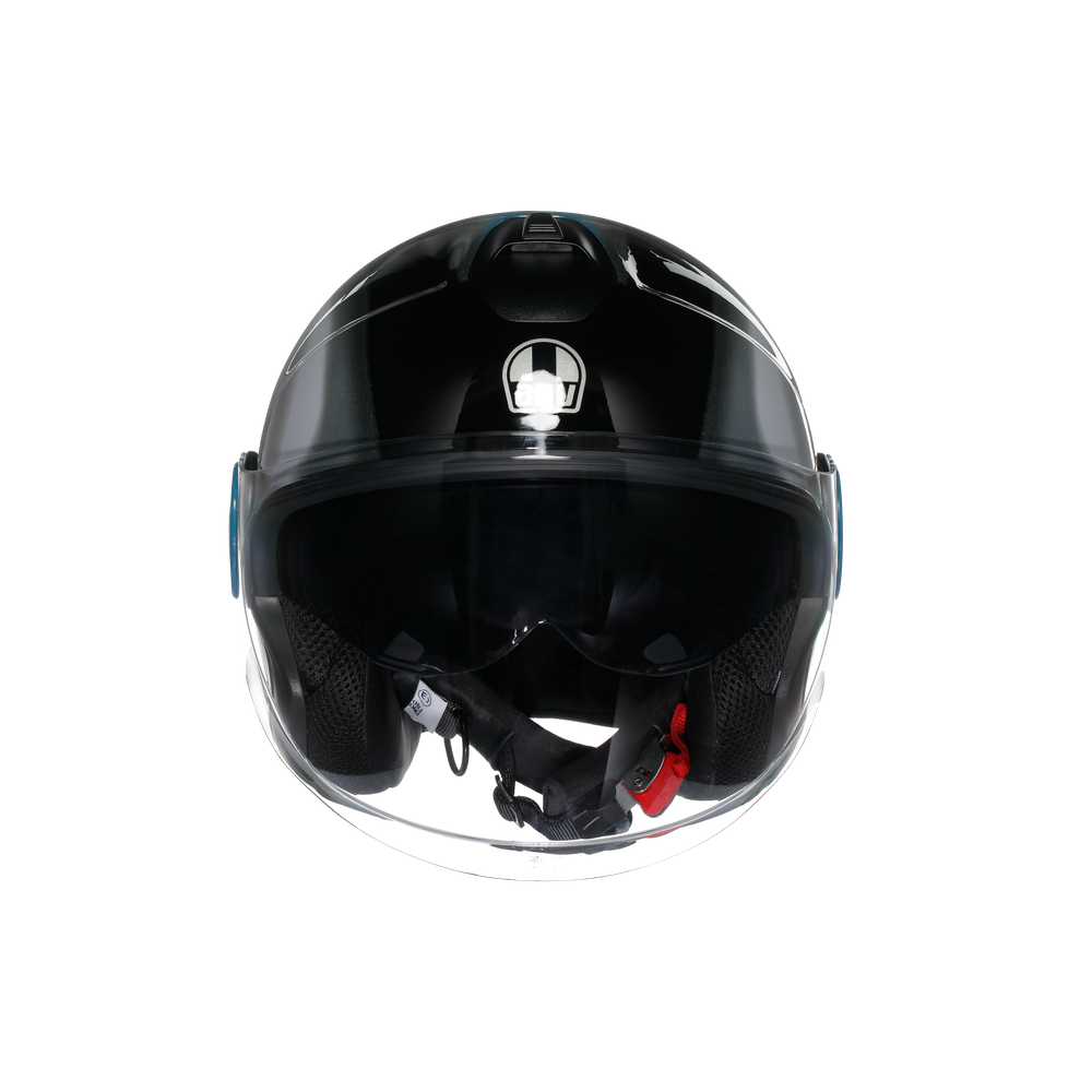 AGV Eteres Levanto Open Face Helmet Black / Silver / Blue - FREE UK Shipping, FREE 365 Day Returns | Moto Central