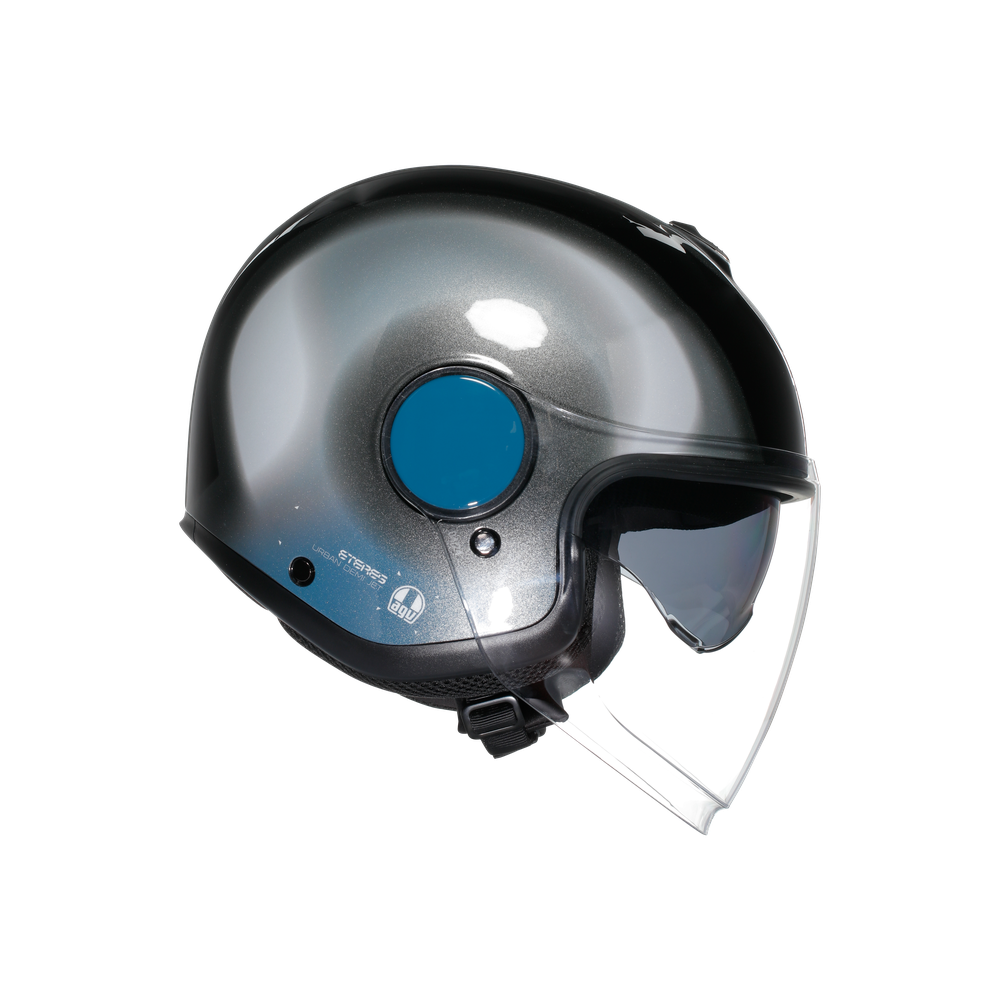 AGV Eteres Levanto Open Face Helmet Black / Silver / Blue - FREE UK Shipping, FREE 365 Day Returns | Moto Central