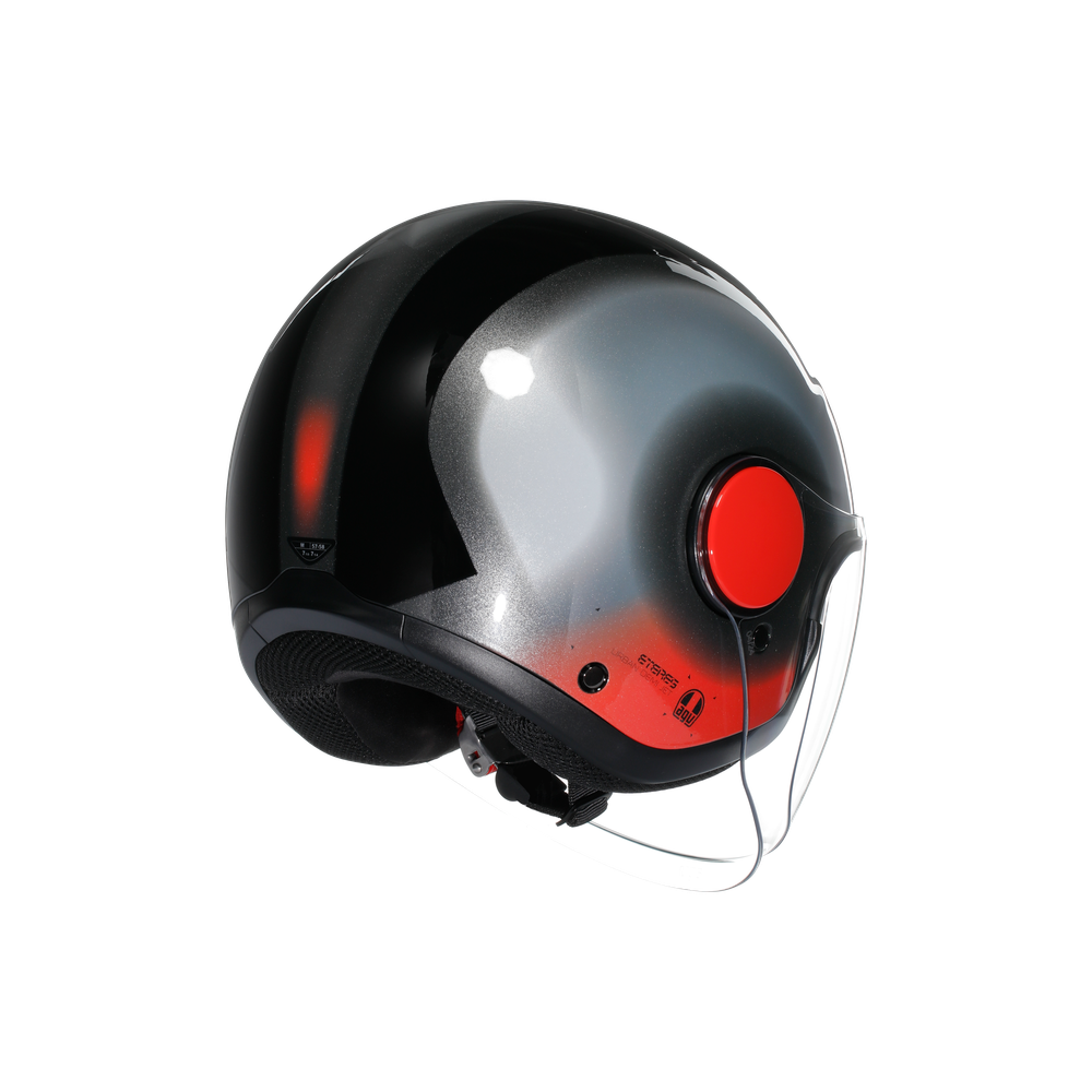 AGV Eteres Levanto Open Face Helmet Black / Silver / Red