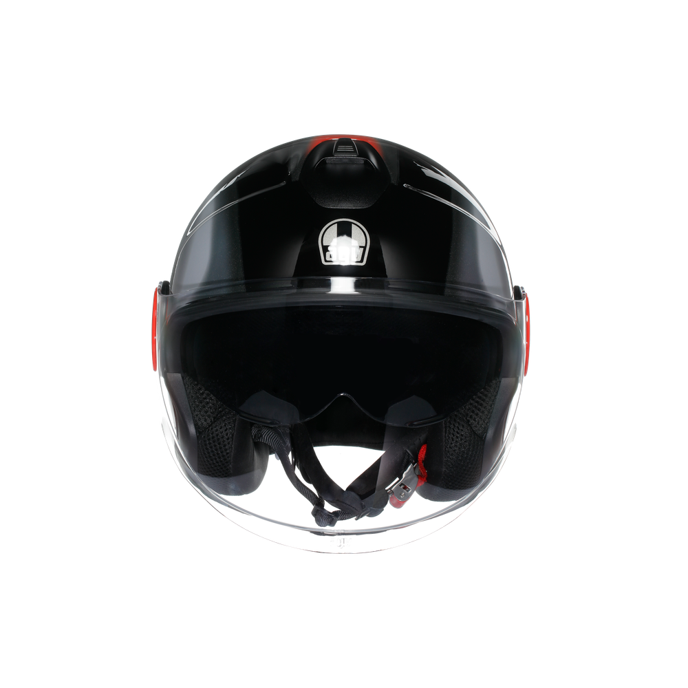 AGV Eteres Levanto Open Face Helmet Black / Silver / Red