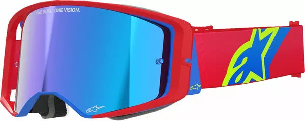 Alpinestars Supertech Corp Goggles Red / Blue / Mirror Blue - FREE UK Shipping, FREE 365 Day Returns | Moto Central