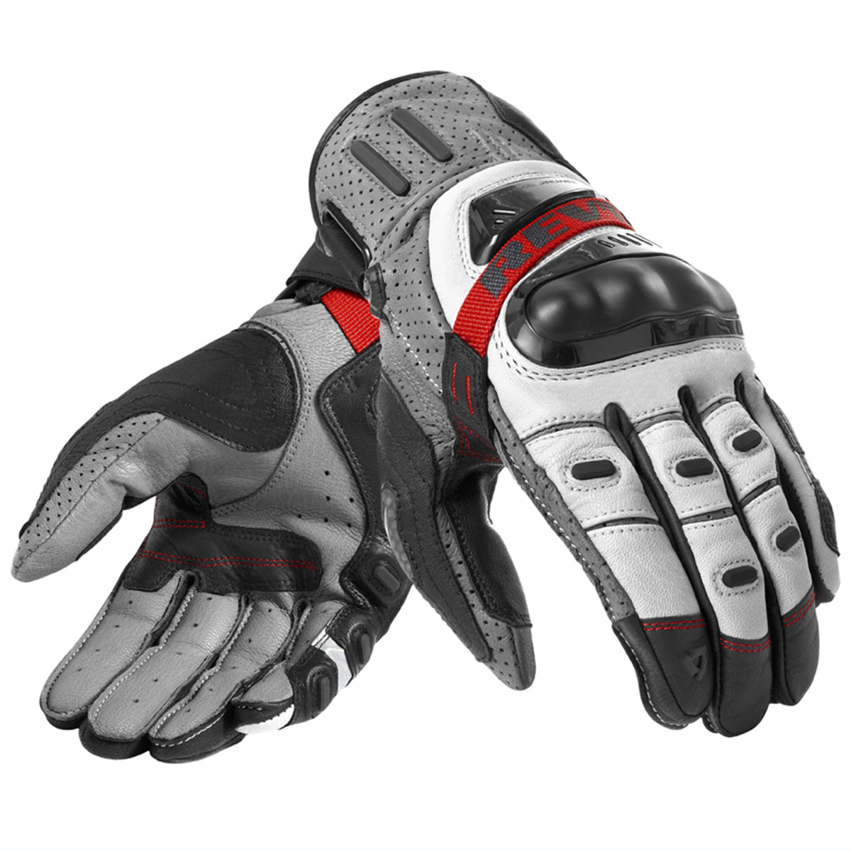 Revit Cayenne Pro Leather Gloves Grey / Red