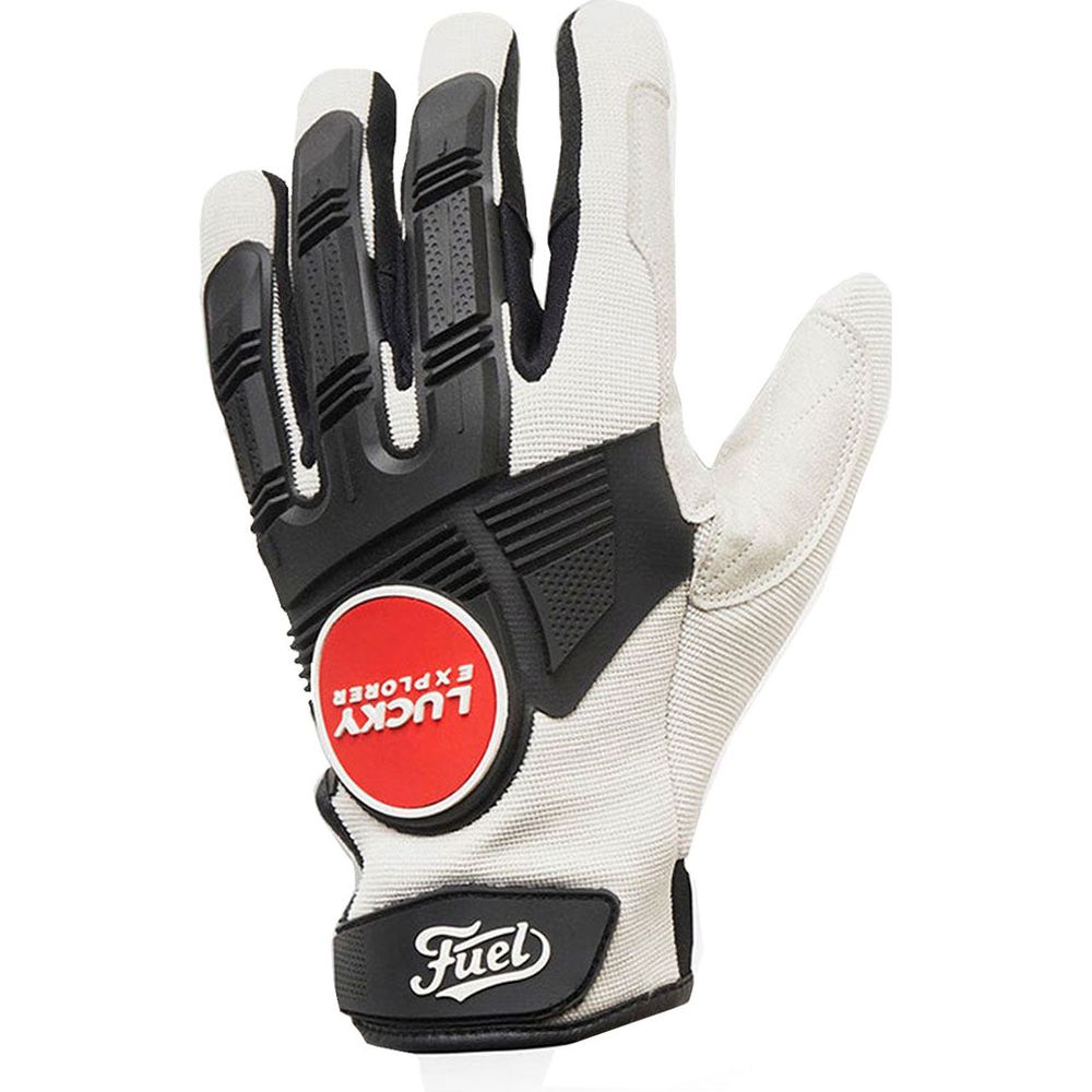 Fuel Astrail Leather / Textile Gloves Lucky Explorer White / Red