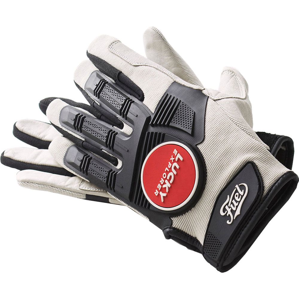 Fuel Astrail Leather / Textile Gloves Lucky Explorer White / Red