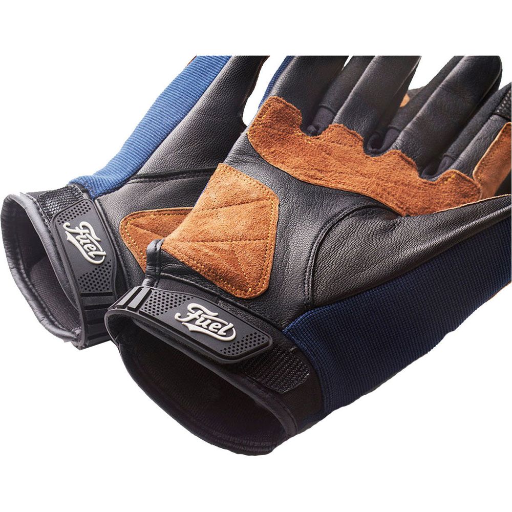 Fuel Astrail Leather / Textile Gloves Navy - FREE UK Shipping, FREE 365 Day Returns | Moto Central