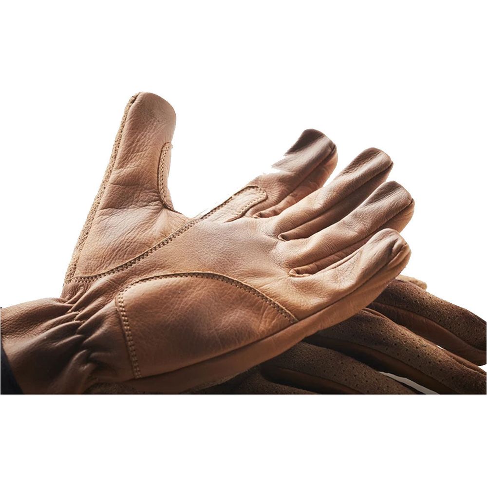 Fuel Flat Leather Gloves Brown - FREE UK Shipping, FREE 365 Day Returns | Moto Central