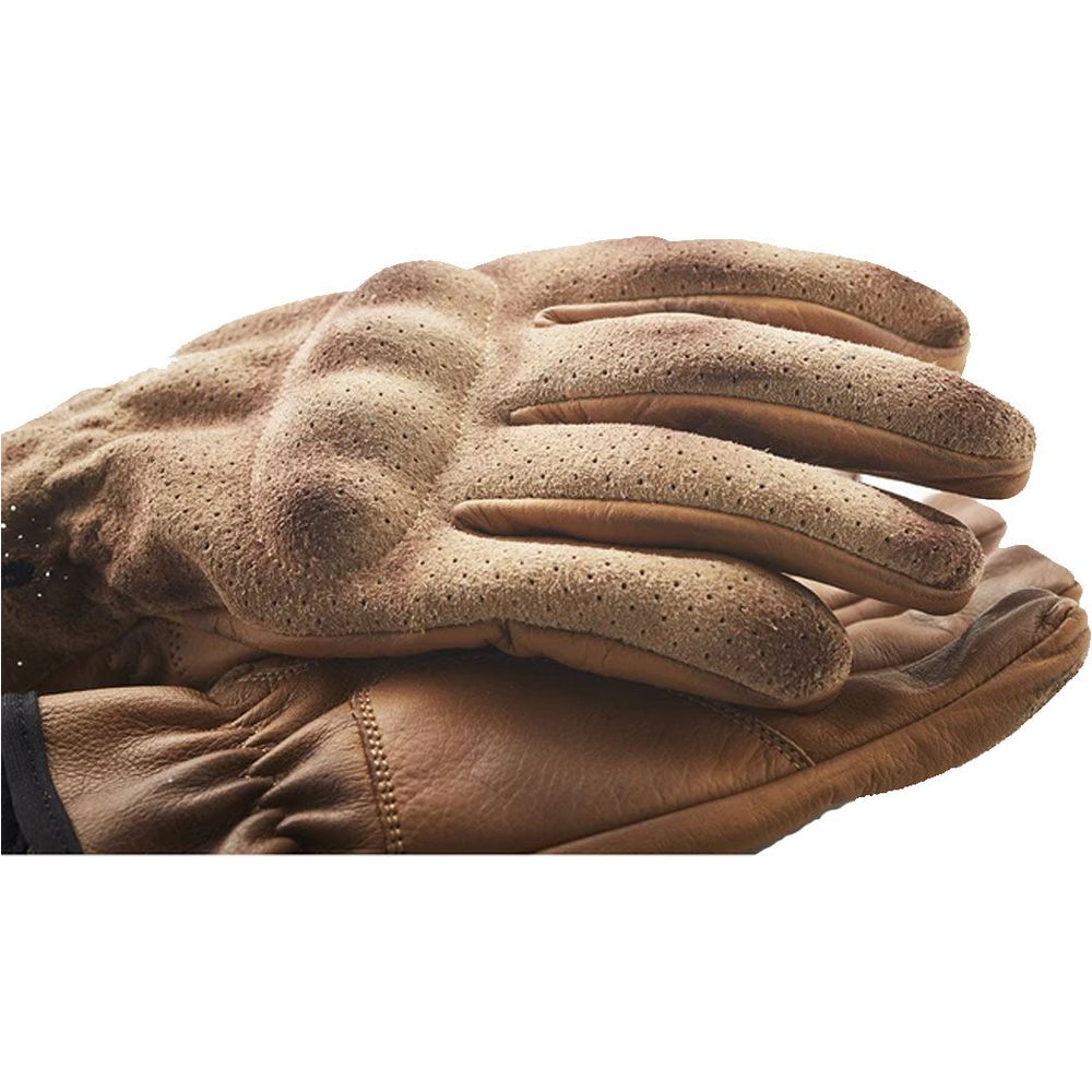 Fuel Flat Leather Gloves Brown - FREE UK Shipping, FREE 365 Day Returns | Moto Central