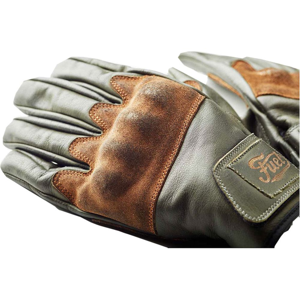 Fuel Rodeo Leather Gloves Olive