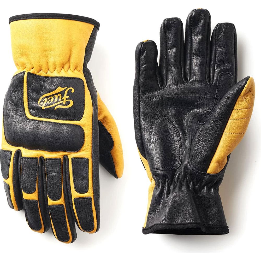 Fuel Moto X Leather Gloves Yellow / Black