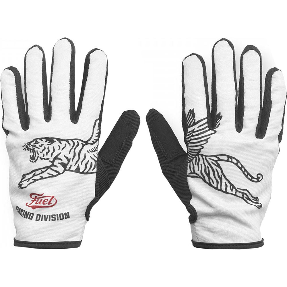 Fuel Racing Division Textile Gloves White