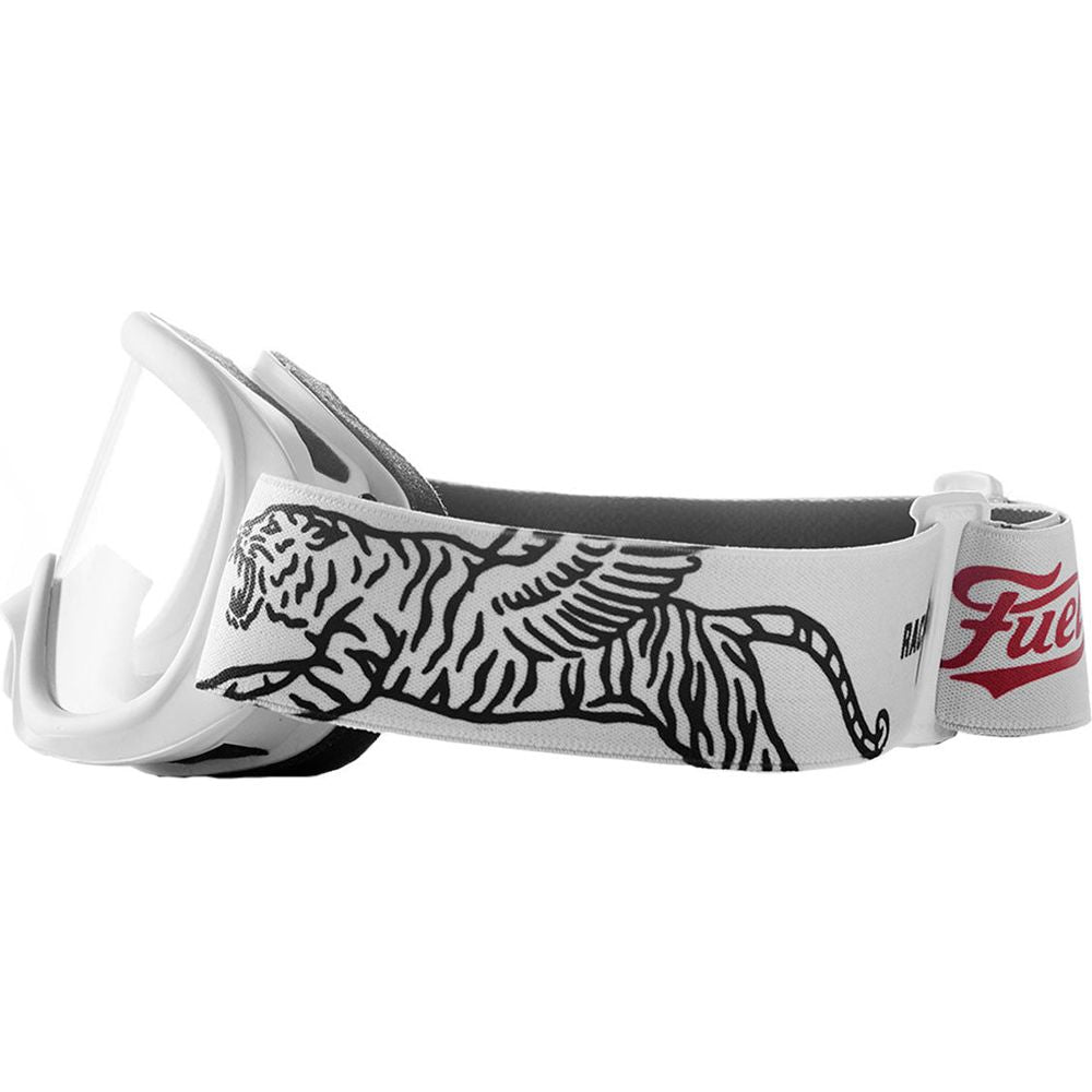 Fuel Racing Division Goggle White with Clear Lens - FREE UK Shipping, FREE 365 Day Returns | Moto Central