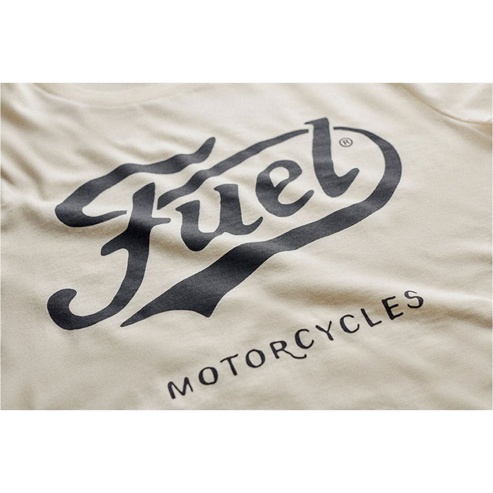 Fuel Cotton T-Shirt Cream  - FREE UK Shipping, FREE 365 Day Returns | Moto Central