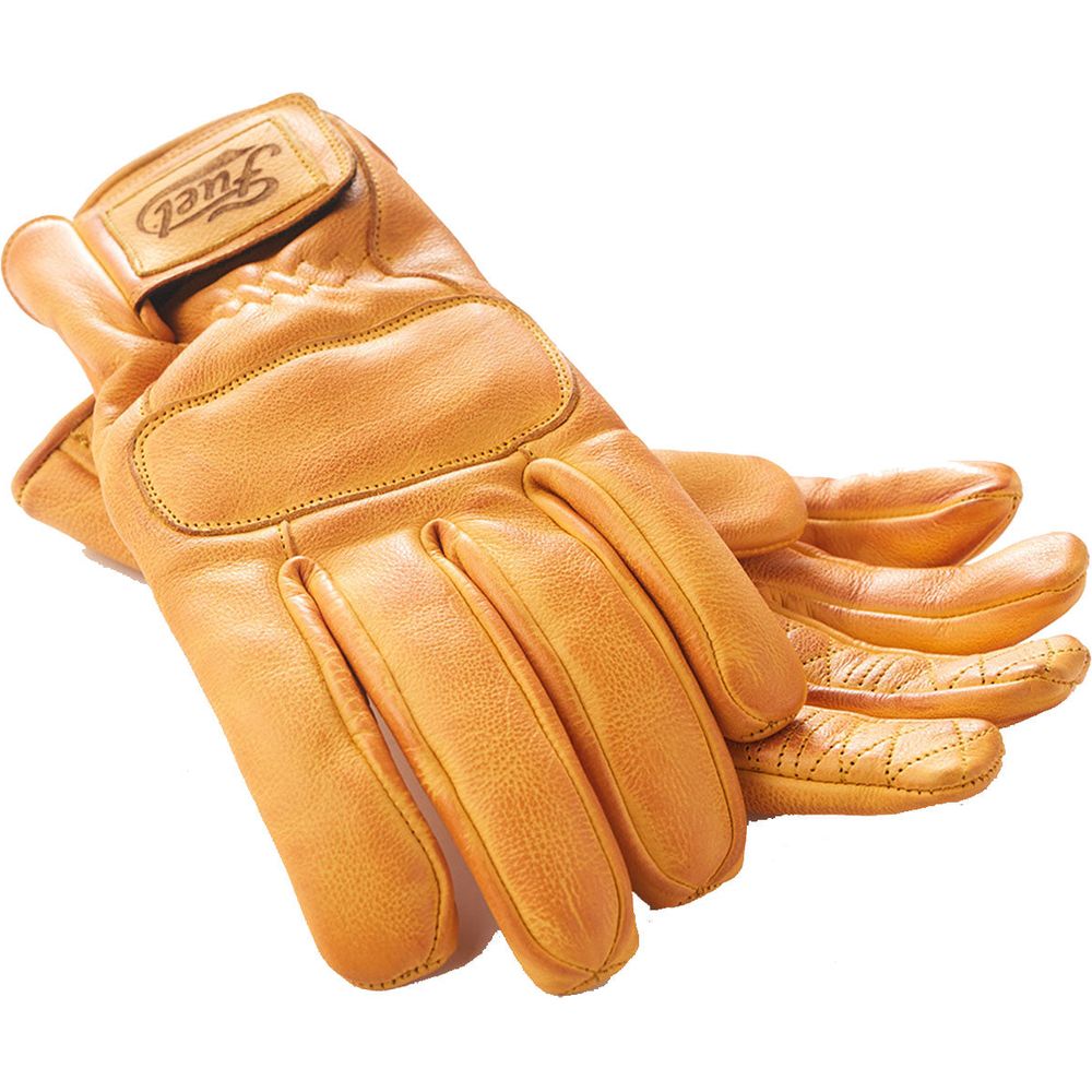 Fuel United Leather Gloves Yellow - FREE UK Shipping, FREE 365 Day Returns | Moto Central