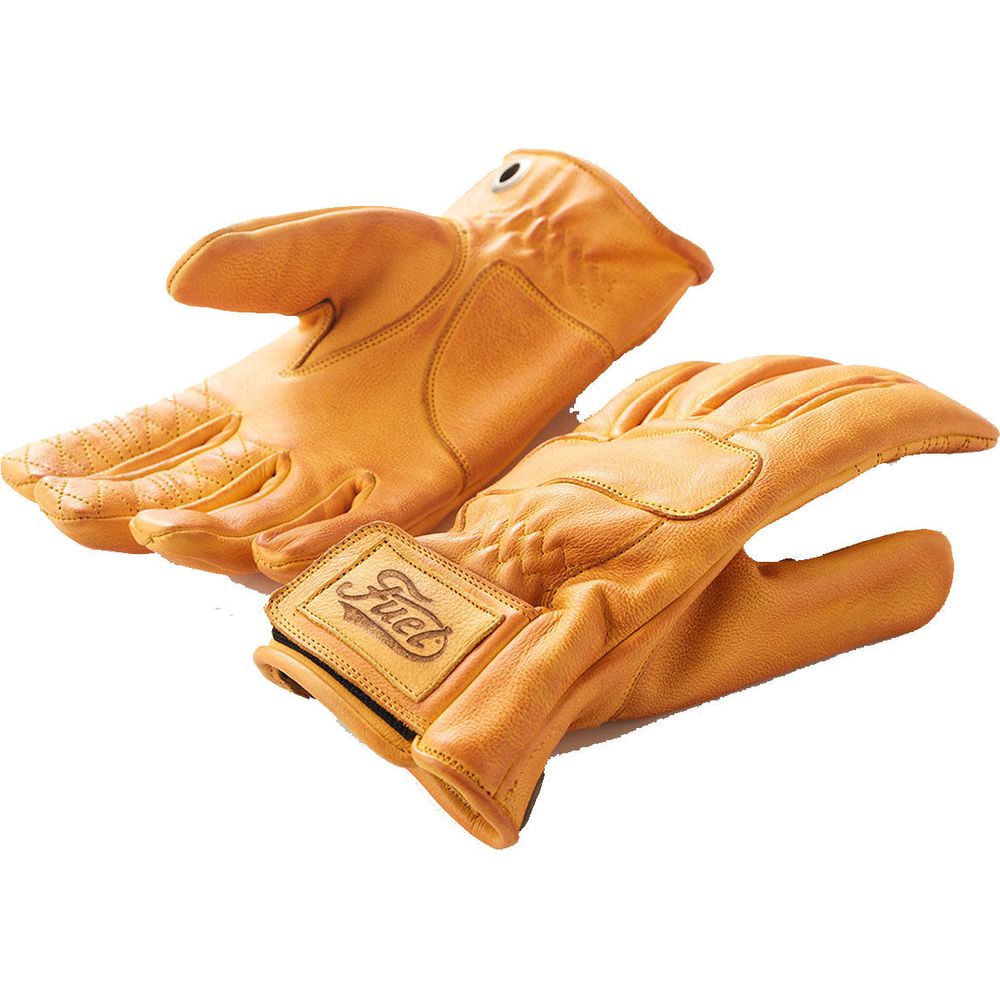 Fuel United Leather Gloves Yellow - FREE UK Shipping, FREE 365 Day Returns | Moto Central