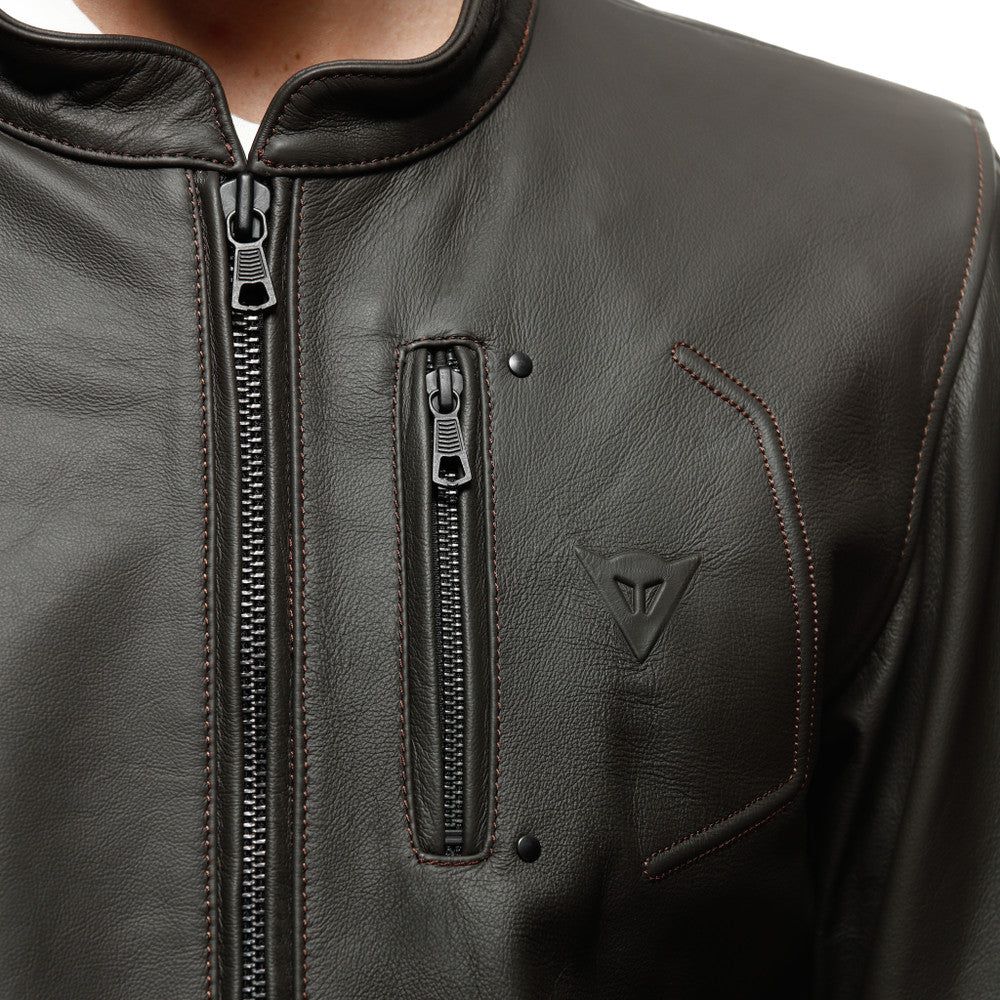 Dainese Fulcro Leather Jacket Dark Brown