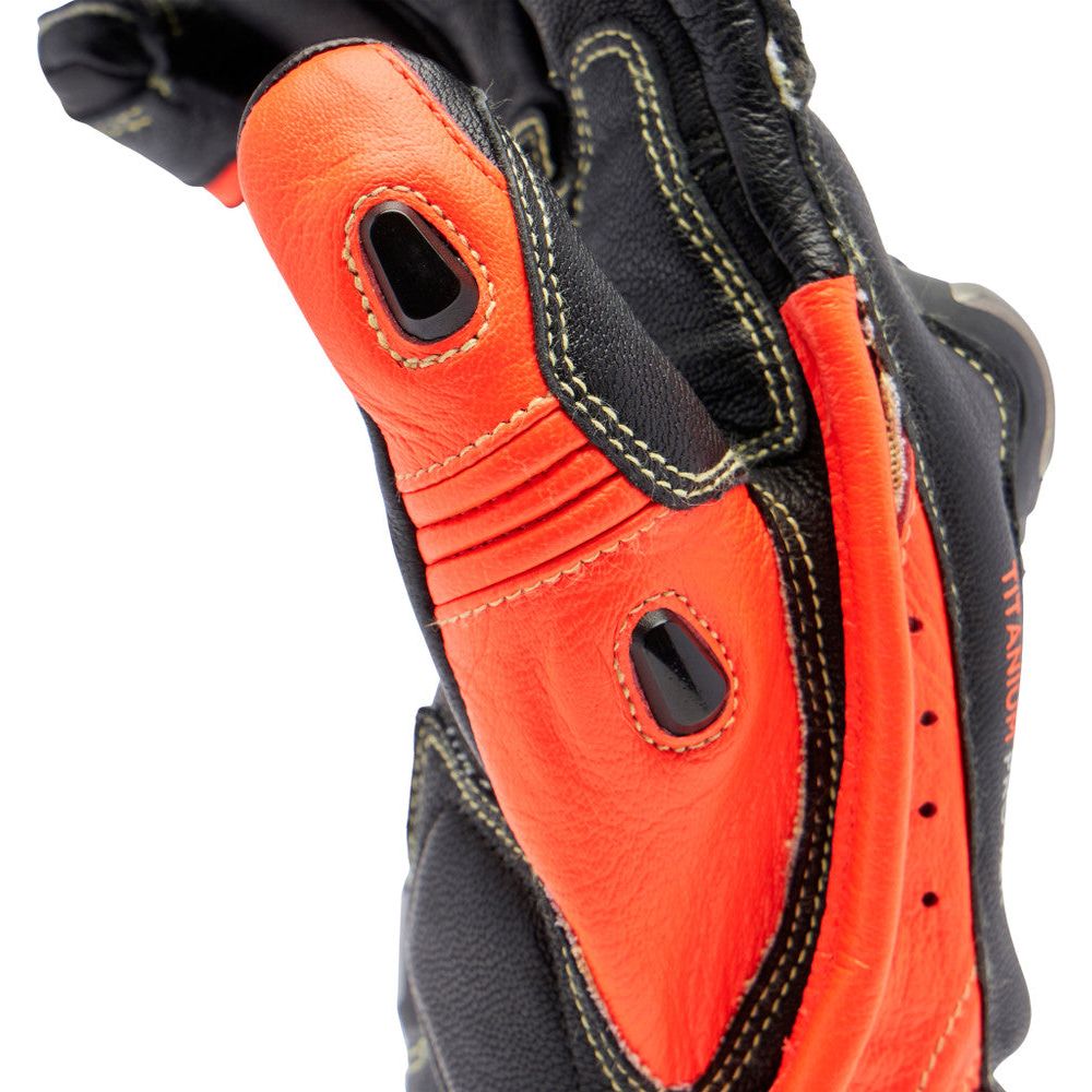 Dainese Full Metal 7 Leather Gloves Black / Fluo Red