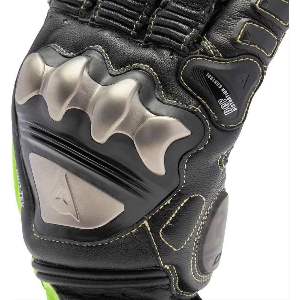 Dainese Full Metal 7 Leather Gloves Black / Fluo Yellow - FREE UK Shipping, FREE 365 Day Returns | Moto Central