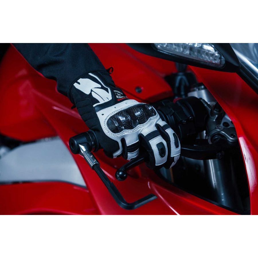 Spidi G-Carbon CE Leather Gloves White / Black