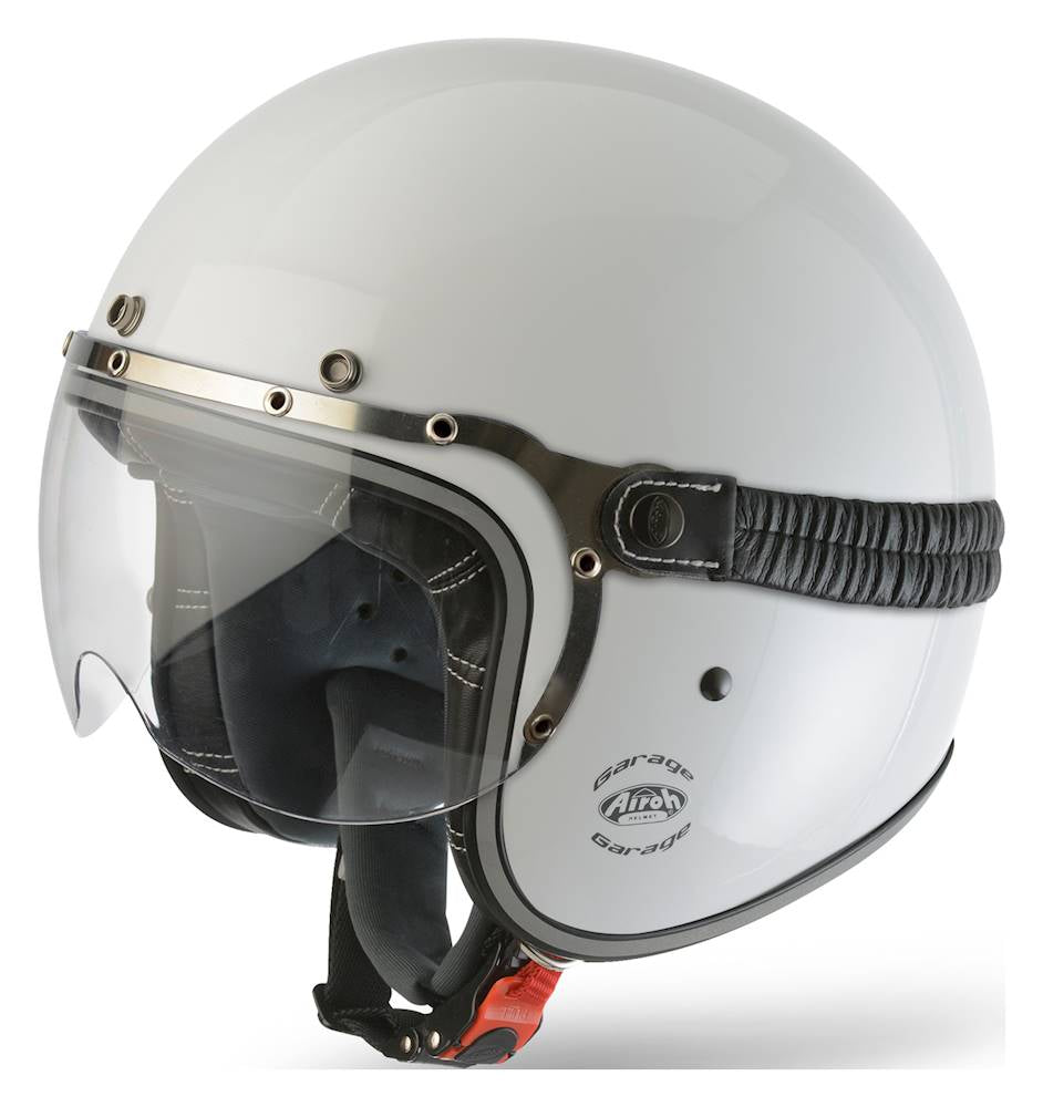 Airoh Garage Jet Open Face Helmet Gloss White  - FREE UK Delivery - Moto Central