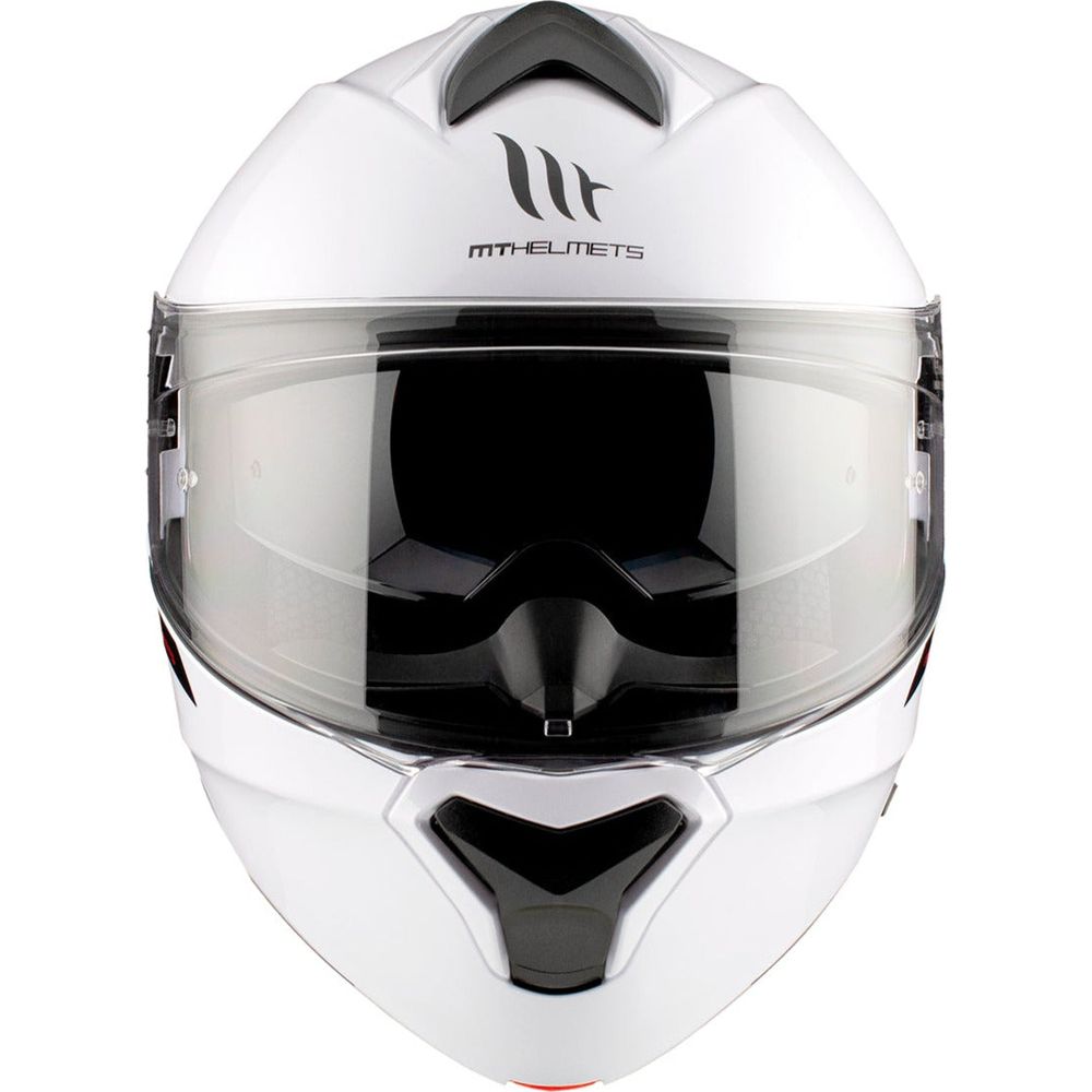 MT Genesis SV Solid A0 Flip-Up Helmet Gloss Pearl White - FREE UK Shipping, FREE 365 Day Returns | Moto Central