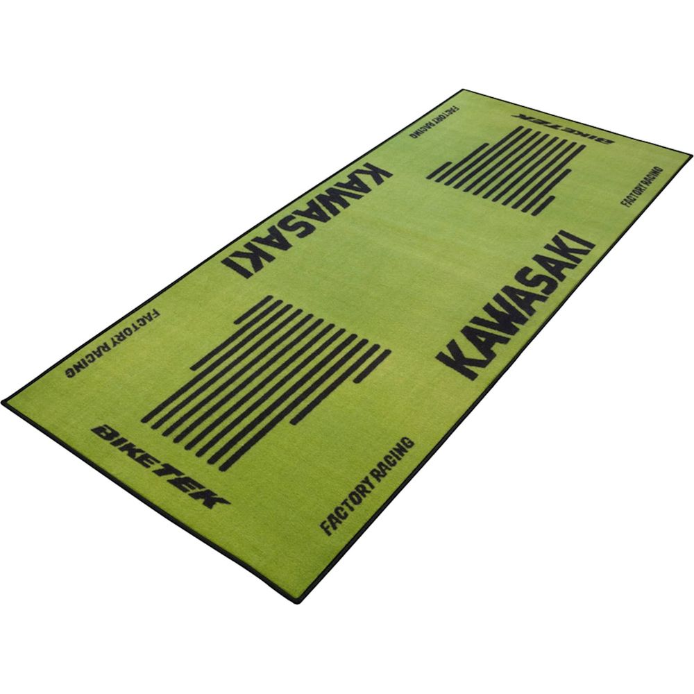 BikeTek Series 3 Kawasaki Logo Garage Mat Green