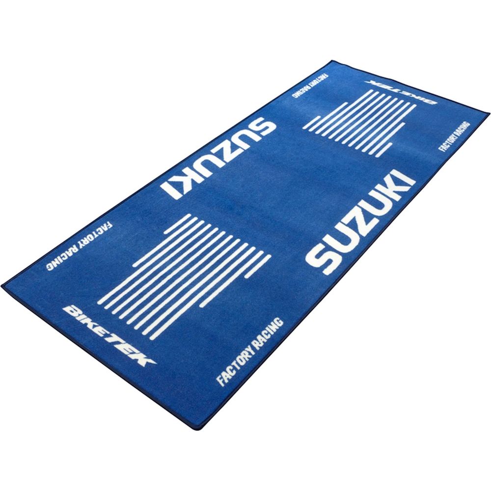 BikeTek Series 3 Suzuki Logo Garage Mat Blue