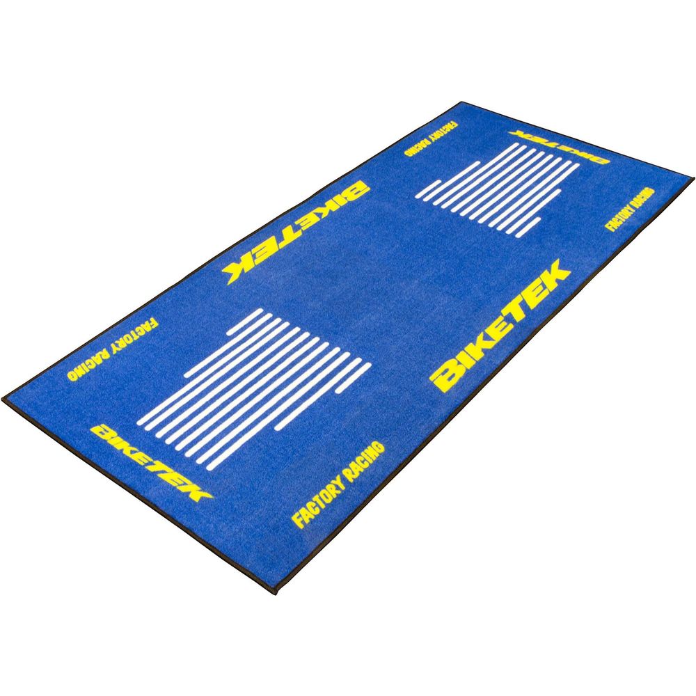 BikeTek Series 3 Blue White Yellow Garage Mat Blue