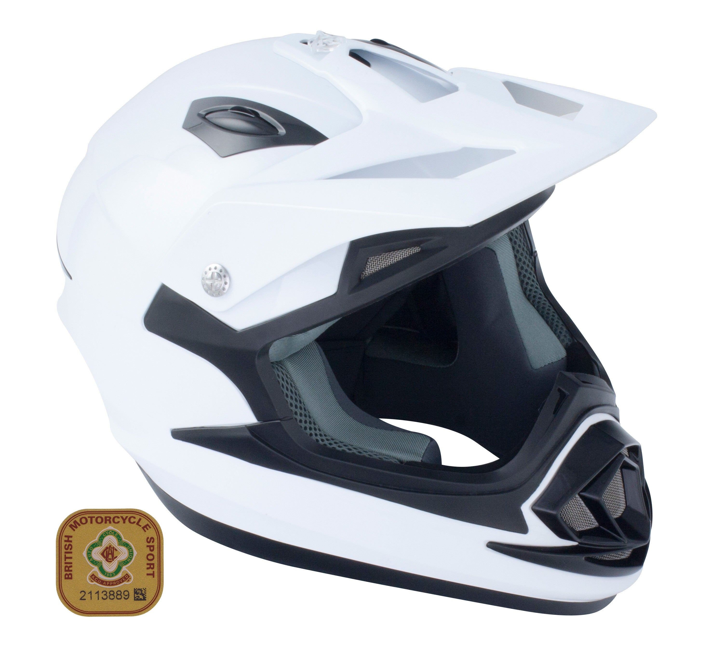 GSB XP-14B MX Off-Road Helmet Gloss Plain White  - FREE UK Delivery - Moto Central