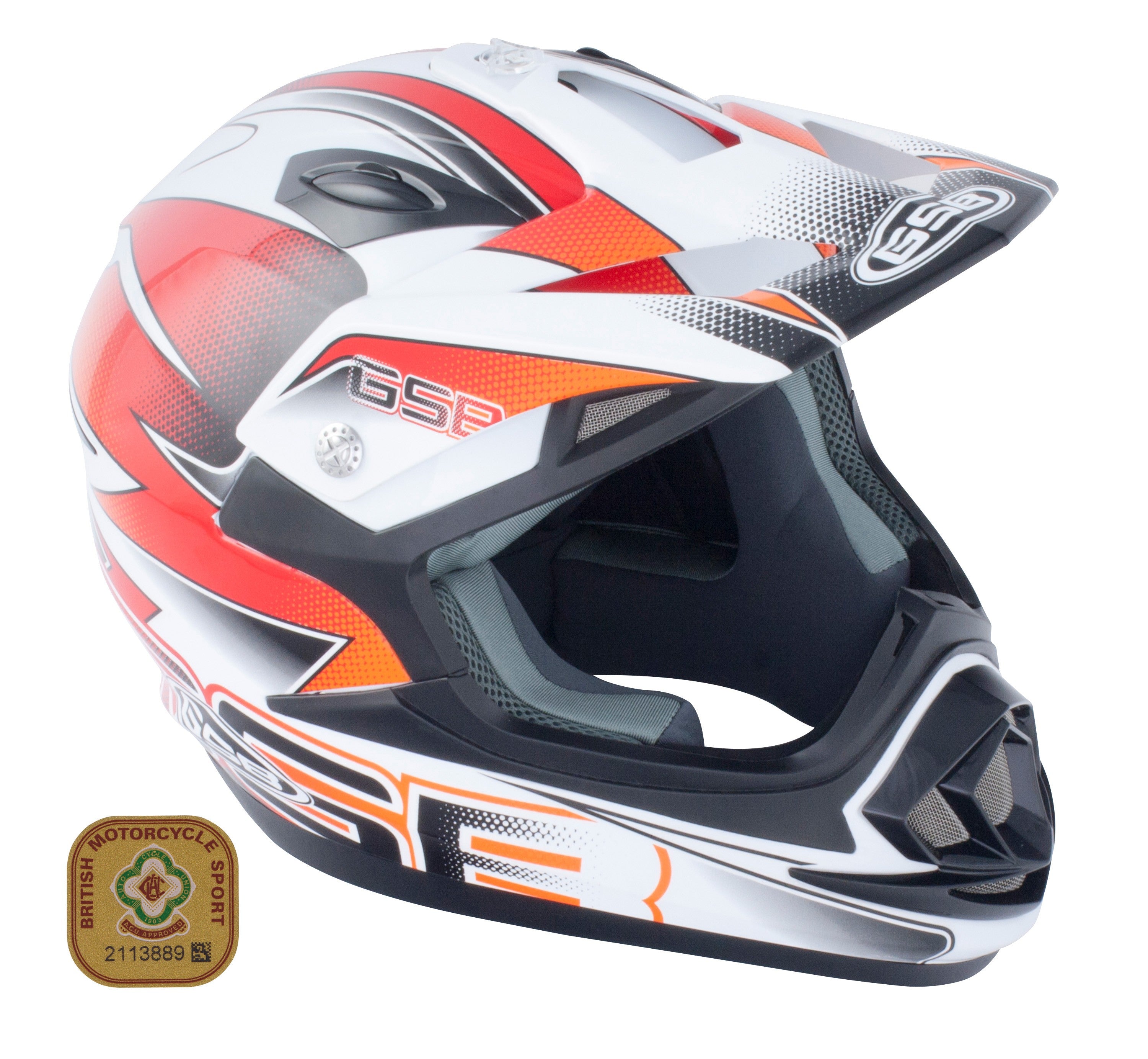 GSB XP-14B MX Off-Road Helmet Gloss Graphic Orange  - FREE UK Delivery - Moto Central