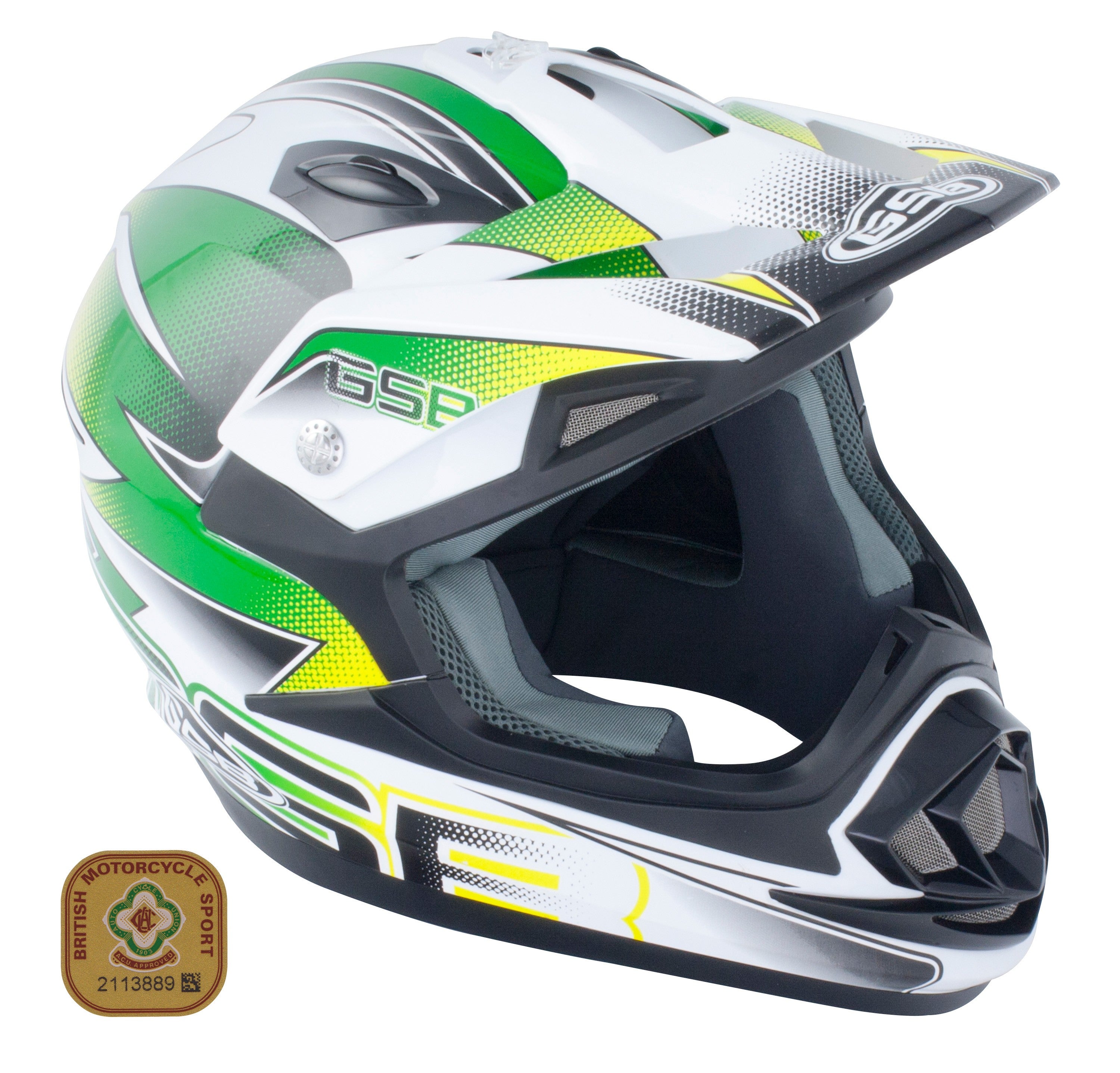 GSB XP-14B MX Off-Road Helmet Gloss Graphic Green  - FREE UK Delivery - Moto Central