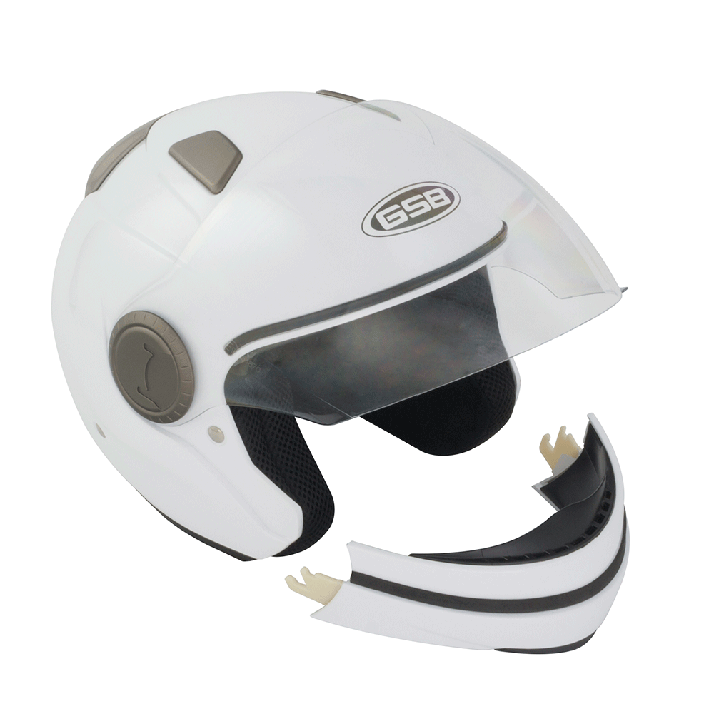 GSB G-246 Full Face Road Helmet Gloss Plain White