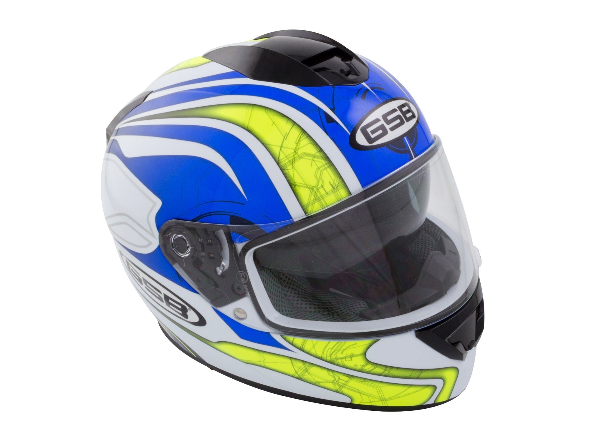 GSB G-350 Full Face Road Helmet Gloss Graphic Blue