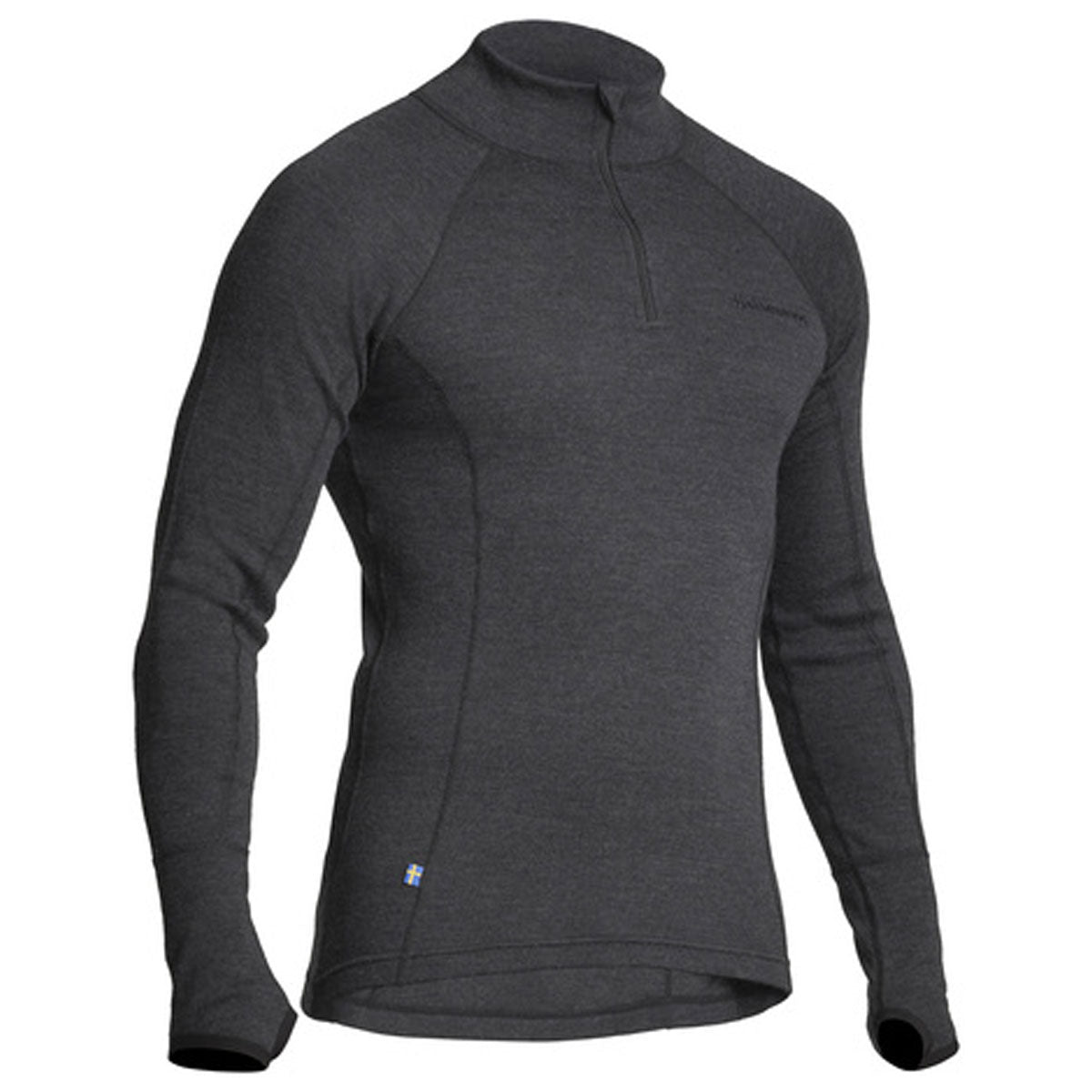 Halvarssons Wool Polo Base Layer Top Grafithe Grey