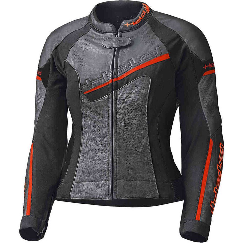 Held Debbie 2 Ladies Leather Jacket Black / Fluo Red