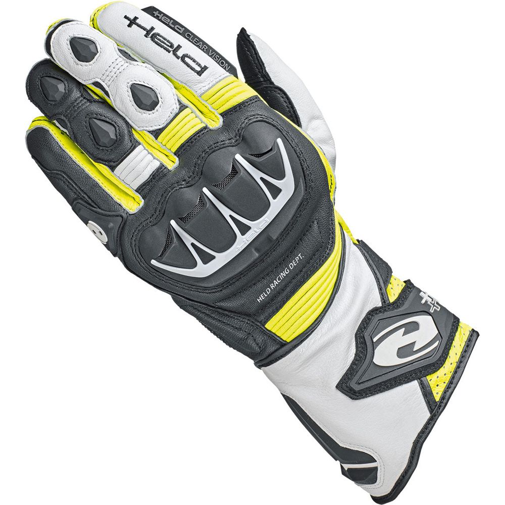 Held Evo-Thrux 2 Leather Gloves Black / Fluo Yellow