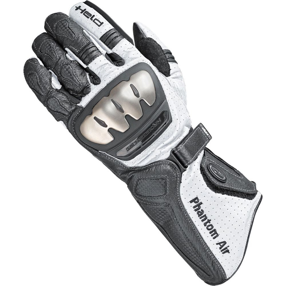 Held Phantom Air Leather Gloves Black / White - FREE UK Shipping, FREE 365 Day Returns | Moto Central