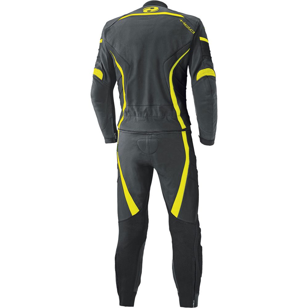 Held Spire Two Piece Suit Black / Fluo Yellow - FREE UK Shipping, FREE 365 Day Returns | Moto Central